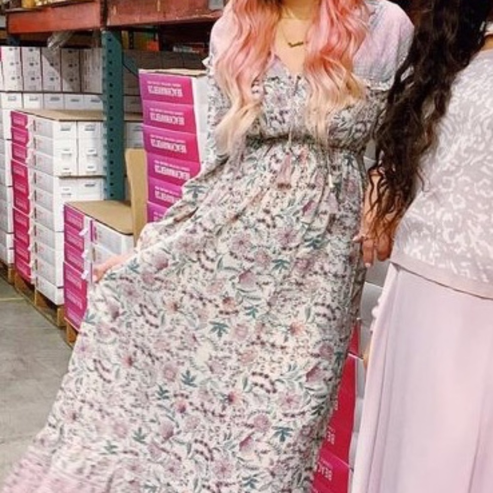 Lovestitch Floral Lavender Boho Maxi Dress